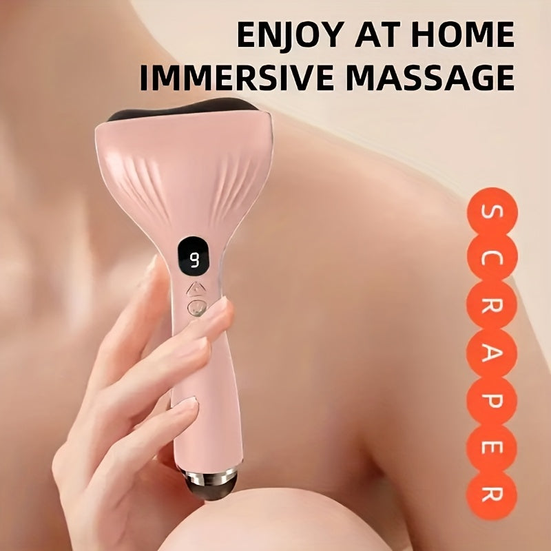 USB Electric Gua Sha Massager, Electric Massager, Heated Vibration Gua Sha Board, Suitable for Neck, Shoulder, and Back Massage Tools, Ideal for Beauty/Daily Relaxation, Home Personal Care Tool（green）