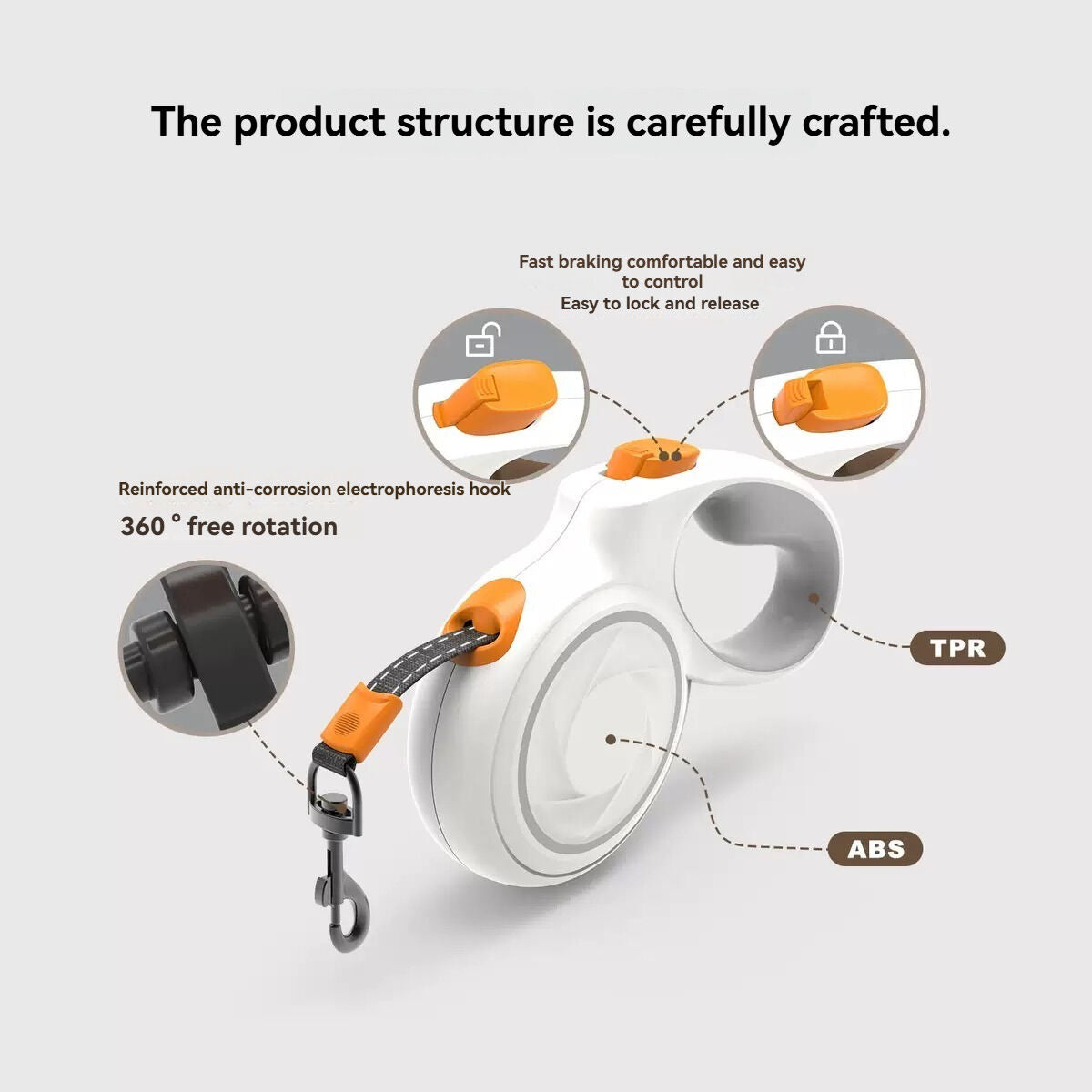 Safe Dog Walking: Anti-Pull Leash with Quick Stop for Aussie Pets Christmas gift  Rope length（5m/16.4ft）