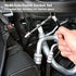 Basic automotive repair manual tool set, including a set of mechanical tools, including ratchet handle, extension pole, universal joint, slider, SAE and metric sockets, hex wrench, and plastic toolbox, excluding batteries. Uncharged manual tool set