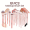 MAANGE 18-piece professional makeup brush set, including 18 makeup brushes + velvet cloth bag, soft brush hair makeup brushes, foundation brush, eye shadow brush, blending brush, concealer brush, eyeliner brush, skin-friendly powder puff set, travel porta