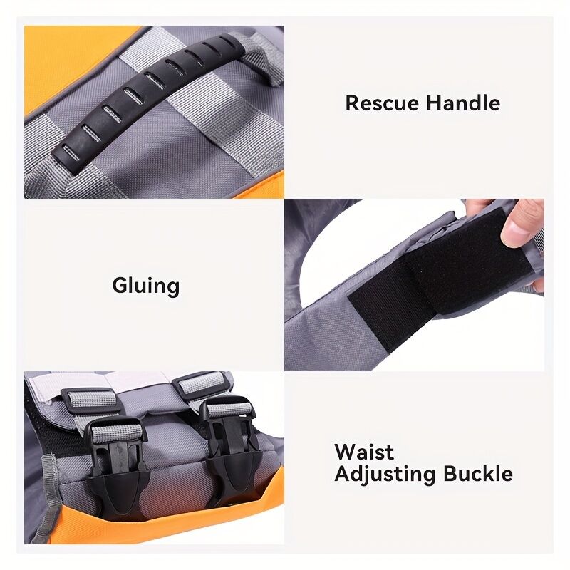Dog buoyancy vest water adventures Pet life jacket Orange Medium