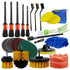 26-piece full function car detailing kit with drill brush and wheel cleaner - Heavy-duty manual and drill-powered cleaning set, color-coded brushes for paint restoration, glass, metal, plastic surfaces - Car washing, polishing, protection - Suitable for h