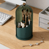 Transparent Rotating Makeup Brush Holder: 360° Rotation for Easy Access, Dust-Proof with Compartments, Neat and Portable(Transparent green）