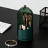 Transparent Rotating Makeup Brush Holder: 360° Rotation for Easy Access, Dust-Proof with Compartments, Neat and Portable(Transparent green）
