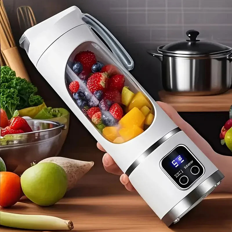 Portable USB Electric Blending Cup with 15.21 oz Capacity (1300 mAh / 3.7 V) – Ideal for Smoothies, Whipped Drinks, Travel, and Fitness.
