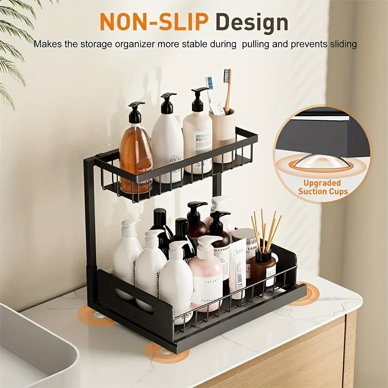 White Not Designed for Design, But Designed for Life: Heavy-Duty Metal Frame Holds 50 lbs, Honeycomb Grid Prevents Water Accumulation, Non-Slip Upgraded Suction Cups for Stable Multi-Scenario Storage