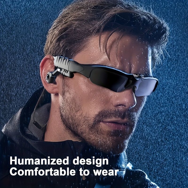 Bluetooth Sunglasses with Integrated Earphones for Audio