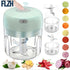 GREEN Mini Electric Garlic Chopper, Meat Grinder, and Vegetable Chopper, USB Rechargeable Mini Food Blender, Efficient Small Food Processor, Suitable for Ginger, Chili, Fruits, and Meat