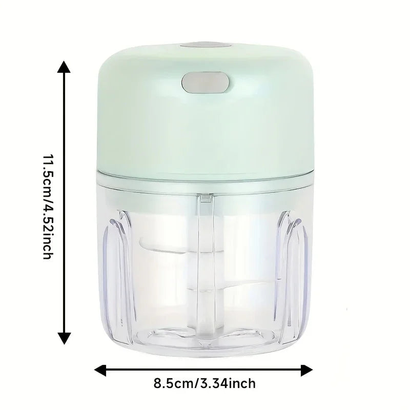 GREEN Mini Electric Garlic Chopper, Meat Grinder, and Vegetable Chopper, USB Rechargeable Mini Food Blender, Efficient Small Food Processor, Suitable for Ginger, Chili, Fruits, and Meat