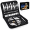 20Pcs Portable Camping Cutlery Set, Stainless Steel Picnic Utensils with Plates and Bottle Opener, Portable Cooking Utensils for 2, for Camping, Picnic, Outdoor Hiking