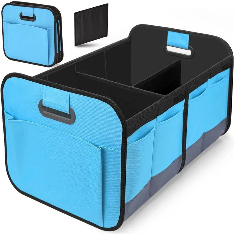 Black 3-in-1 Foldable Storage Organizer: Portable, Expandable, with Removable Dividers & 12 Extra Pockets – Your All-in-One Storage Solution