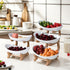 White**Nordic-Style Three-Tier Extendable Fruit Tray | Creative Living Room Snack Stand, Adjustable Height, Anti-Slip Expandable Display Tray**