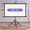 100in Portable and mobile projection screen with tripod stand, 16:9 HD format, suitable for home theater and indoor wall mounting. Made of polyester fabric, easy to set up and use. Ideal for office presentations and home entertainment, ready to use right
