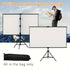 100in Portable and mobile projection screen with tripod stand, 16:9 HD format, suitable for home theater and indoor wall mounting. Made of polyester fabric, easy to set up and use. Ideal for office presentations and home entertainment, ready to use right