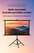 100in Portable and mobile projection screen with tripod stand, 16:9 HD format, suitable for home theater and indoor wall mounting. Made of polyester fabric, easy to set up and use. Ideal for office presentations and home entertainment, ready to use right