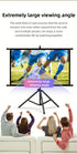 100in Portable and mobile projection screen with tripod stand, 16:9 HD format, suitable for home theater and indoor wall mounting. Made of polyester fabric, easy to set up and use. Ideal for office presentations and home entertainment, ready to use right