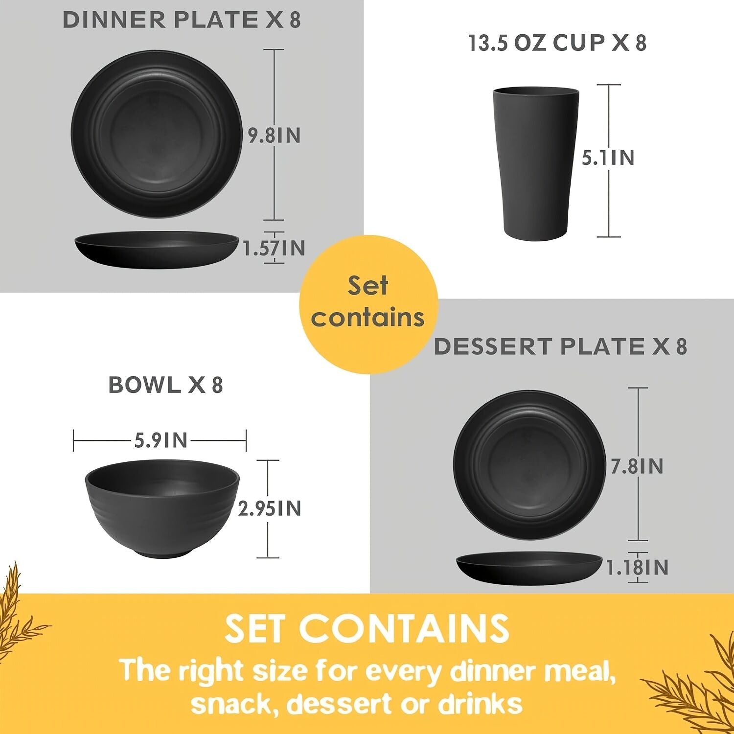 Eco-Friendly Wheat Straw Dinnerware: Stackable Design with Natural Texture, Illuminating the Sustainable Aesthetics of Every Meal