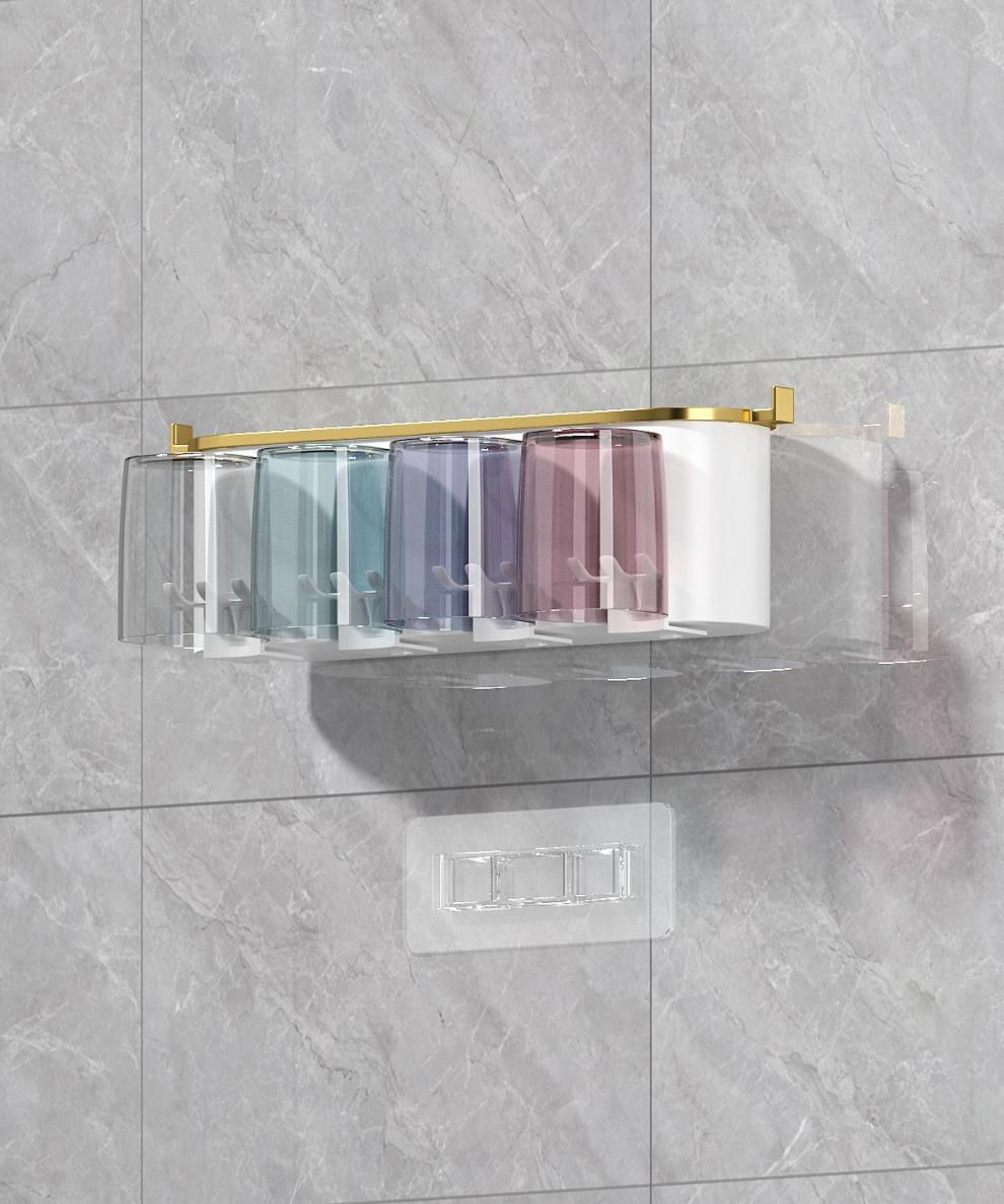 4-in-1 White(four people) Wall-Mounted Toothbrush Holder | Toothbrush Storage/Toothpaste Dispenser/Storage Shelf/Anti-Mildew Drainage - Bathroom Organization Upgrade