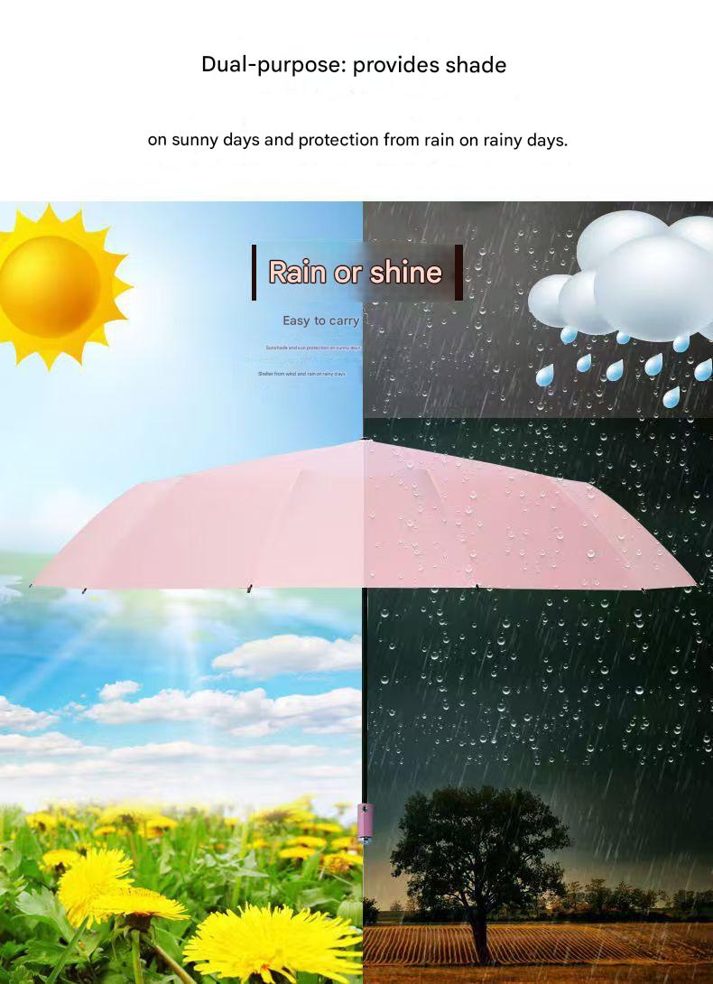 Wine Red Reinforced Black Coating Umbrella, featuring a 10-rib black steel frame for durability, approximately 106cm in diameter, lightweight and portable. Combines lotus-effect water repellency with strong UV protection, an ideal companion for 1–2 people