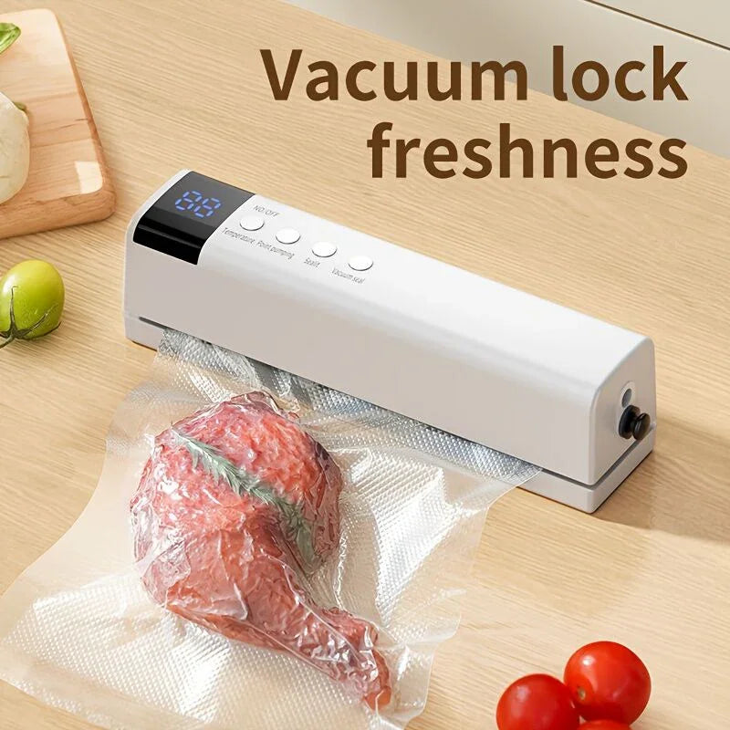 1pc white Portable Wireless Vacuum Sealer｜USB Charging Compact Design, One-Touch Sealing for Long-Lasting Freshness, Ideal for Home & Outdoor Use**