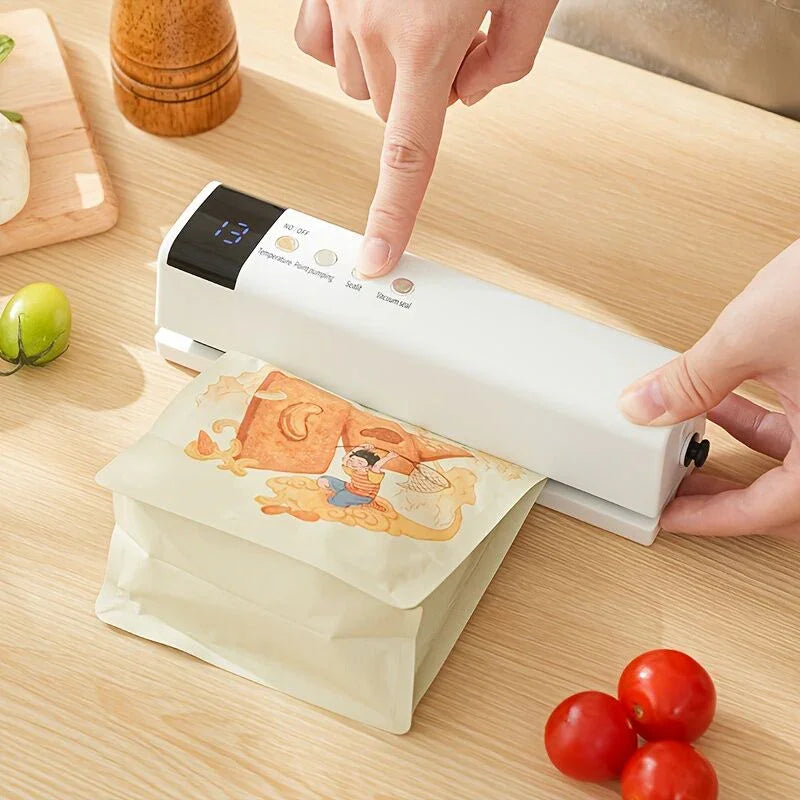 1pc white Portable Wireless Vacuum Sealer｜USB Charging Compact Design, One-Touch Sealing for Long-Lasting Freshness, Ideal for Home & Outdoor Use**