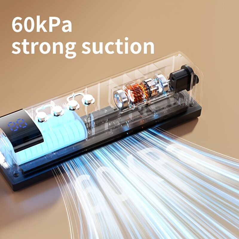 **1pc white Portable Wireless Vacuum Sealer｜USB Charging Compact Design, One-Touch Sealing for Long-Lasting Freshness, Ideal for Home & Outdoor Use**