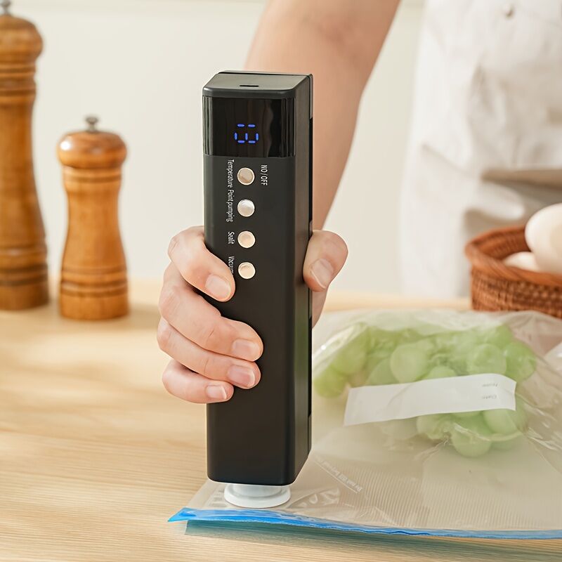 **1pc white Portable Wireless Vacuum Sealer｜USB Charging Compact Design, One-Touch Sealing for Long-Lasting Freshness, Ideal for Home & Outdoor Use**