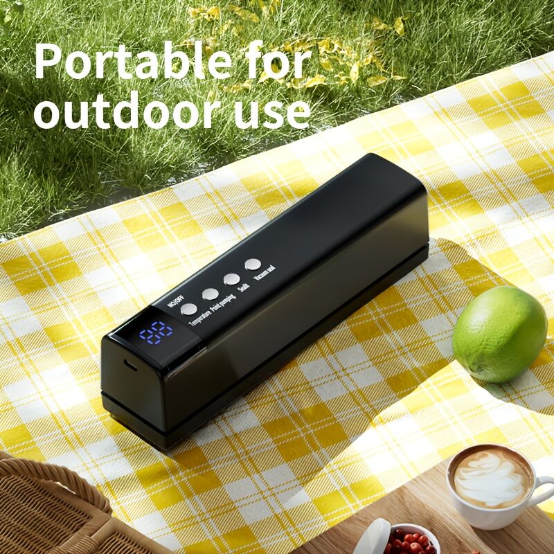 **1pc white Portable Wireless Vacuum Sealer｜USB Charging Compact Design, One-Touch Sealing for Long-Lasting Freshness, Ideal for Home & Outdoor Use**