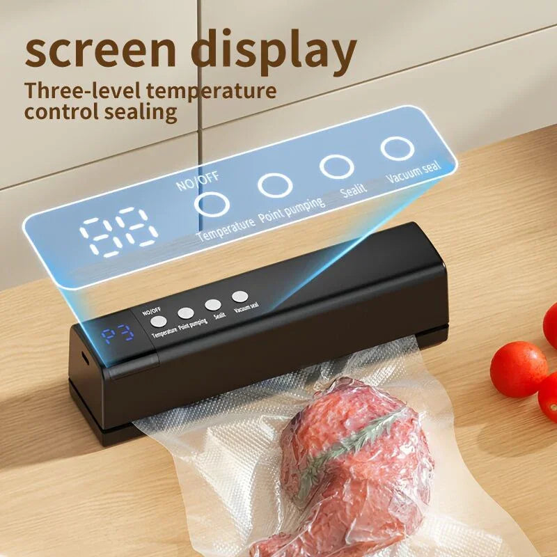 1pc black Portable Wireless Vacuum Sealer｜USB Charging Compact Design, One-Touch Sealing for Long-Lasting Freshness, Ideal for Home & Outdoor Use**