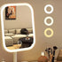 LED makeup mirror, portable travel mirror with foldable design and built-in lights, 3 lighting modes, intelligent adjustable light touch screen, USB rechargeable, portable illuminated beauty mirror, travel makeup stand with lights, bedroom makeup mirror,