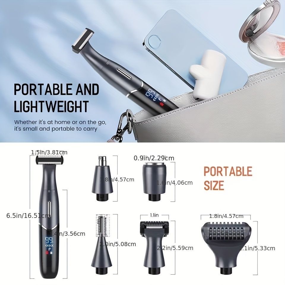 Women'S Hair Remover 7-In-1 Hair Remover Body Hair Removal Facial Hair Removal - Black - Size SET