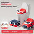 baby portable toilet, potty training, weaning off diapers, soft PU cushion, night-light, bathroom accessories, Australian market, toddler toilet seat - red and blue - Size Three