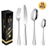 western cutlery set, steak knife and fork set, stainless steel cutlery, gift set for dining, 16-piece cutlery, Australian dining, steak knives Australia, premium cutlery set, gift for couples, housewarming gift - Gold - Size 16 -piece set