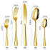 western cutlery set, steak knife and fork set, stainless steel cutlery, gift set for dining, 16-piece cutlery, Australian dining, steak knives Australia, premium cutlery set, gift for couples, housewarming gift - Gold - Size 16 -piece set