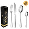 western cutlery set, steak knife and fork set, stainless steel cutlery, gift set for dining, 16-piece cutlery, Australian dining, steak knives Australia, premium cutlery set, gift for couples, housewarming gift - Silver - Size 16 -piece set