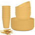 Wheat Straw Dinnerware Set Unbreakable Dinner Plates BPA-Free Dinnerware - Navy - Size 01
