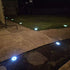 Solar Ground Spotlights 8 LED Rotating Disc Lights Stainless Steel Outdoor - Silver - Size Warm light