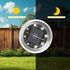 Solar Ground Spotlights 8 LED Rotating Disc Lights Stainless Steel Outdoor - Silver - Size Warm light