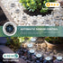 Solar Ground Spotlights 8 LED Rotating Disc Lights Stainless Steel Outdoor - Silver - Size Warm light
