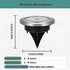 Solar Ground Spotlights 8 LED Rotating Disc Lights Stainless Steel Outdoor - Silver - Size Warm light
