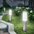 Solar Outdoor Lights Stainless Steel Garden Lights Cylindrical Garden Lights - Silver - Size 001