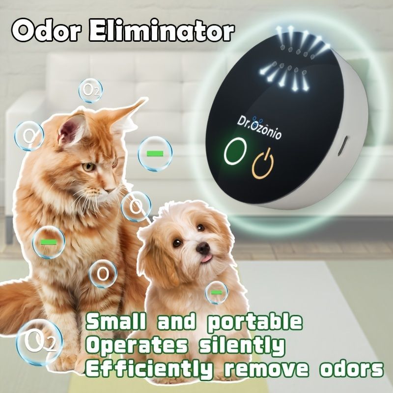 Pet Odor Eliminator Portable Air Freshener Cat Litter Box Deodorizer Dog Smell - White - Size 01