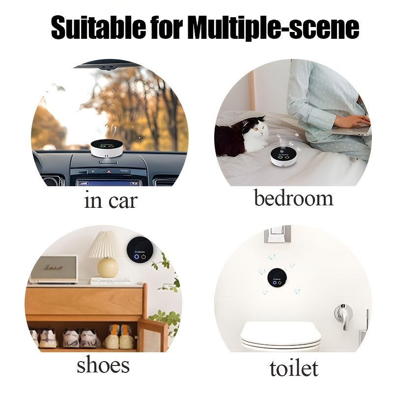 Pet Odor Eliminator Portable Air Freshener Cat Litter Box Deodorizer Dog Smell - White - Size 01
