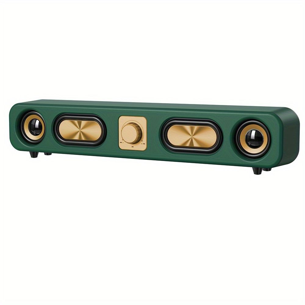 Wireless Speaker Portable Speaker Bluetooth Speaker Stereo Sound Subwoofer - Wood grain color - Size 01