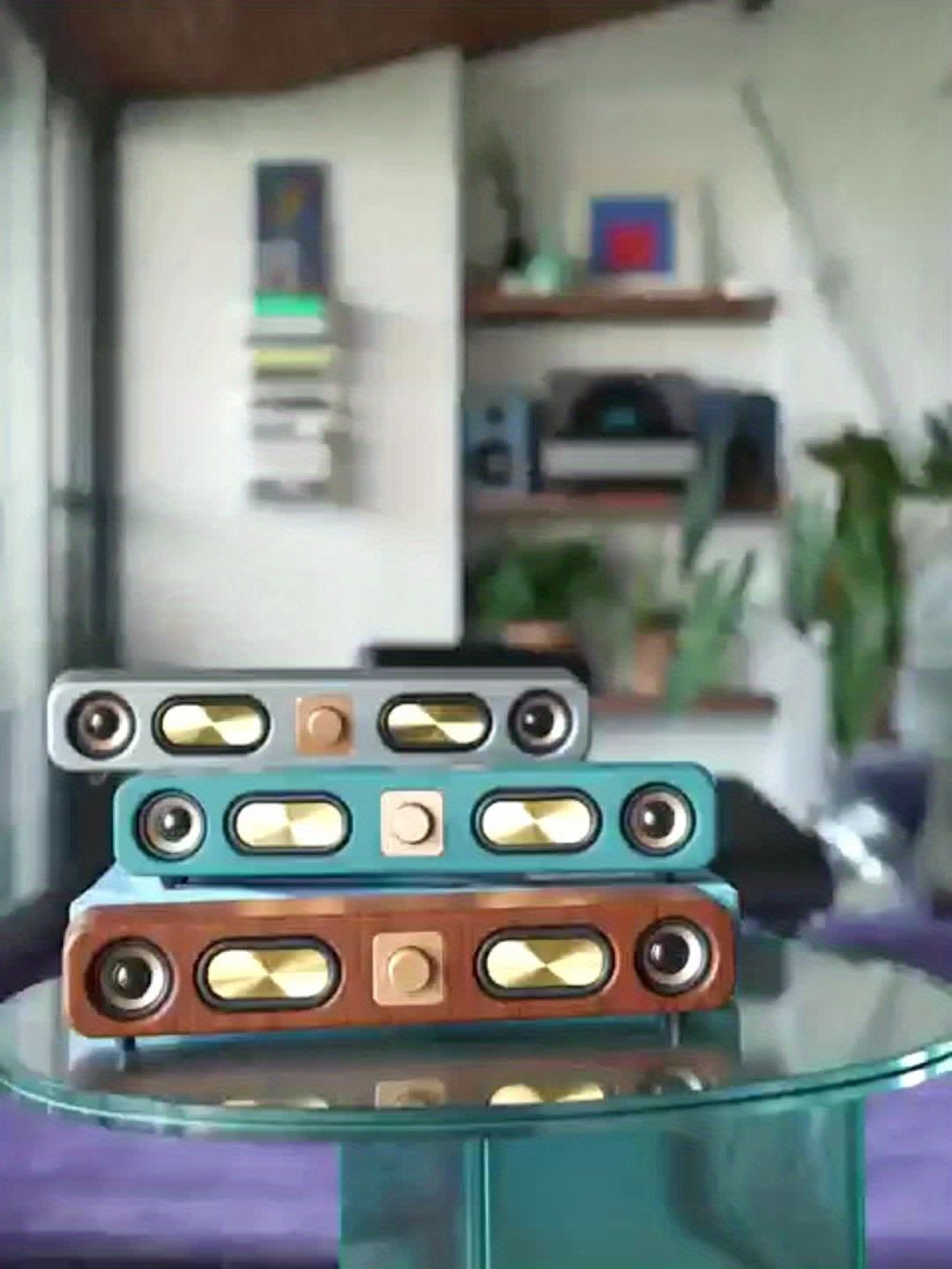 Wireless Speaker Portable Speaker Bluetooth Speaker Stereo Sound Subwoofer - Wood grain color - Size 01