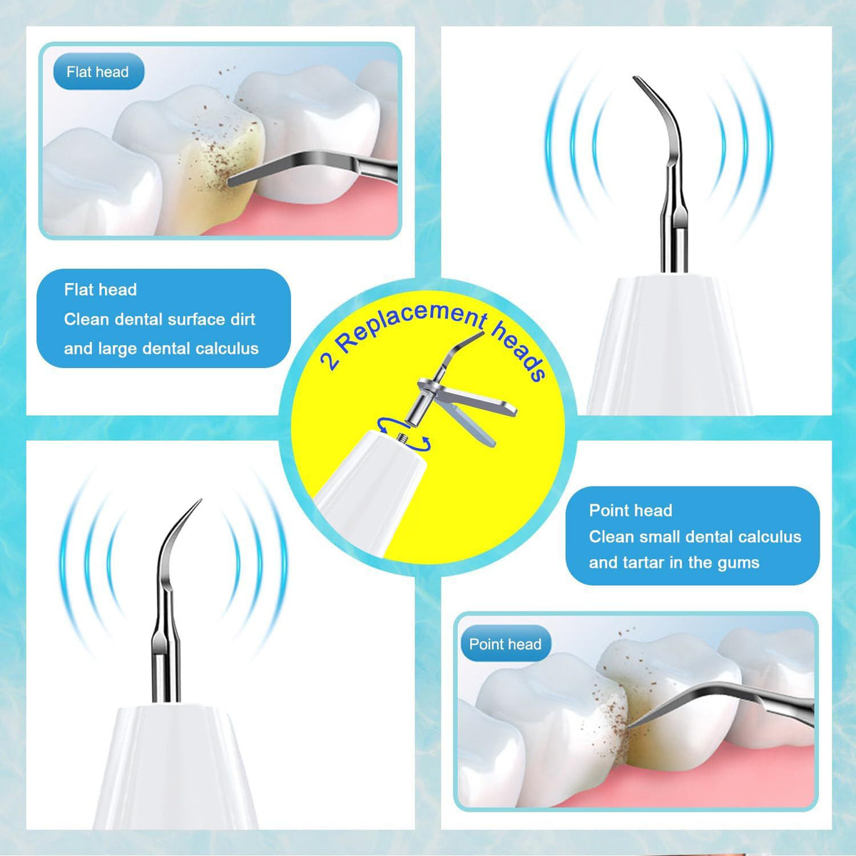 Ultrasonic Dental Scaler Kit - Home Use Teeth Cleaner & Tartar Remover
