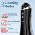 Black Cordless Water Flosser & Oral Irrigator - Portable Teeth Cleaner with 3 Modes & 4 Jet Tips