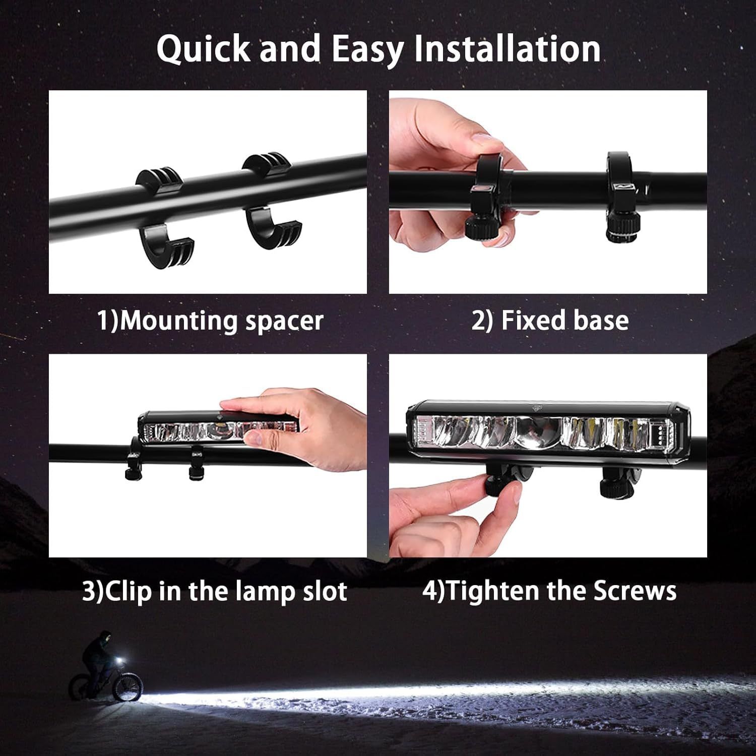 Brand new super bright aluminum alloy bicycle light - USB charging - ideal for mountain bike night rides - compatible with various types of bicycles