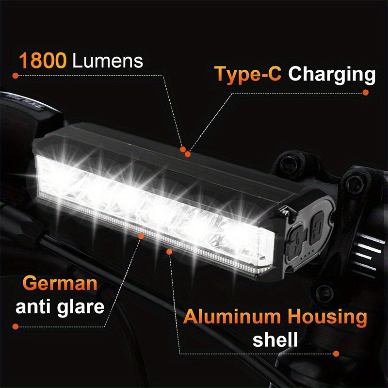 Brand new super bright aluminum alloy bicycle light - USB charging - ideal for mountain bike night rides - compatible with various types of bicycles