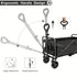 250KG Load Capacity 300L Large Capacity Heavy Duty Foldable Beach Car - All-Terrain Foldable Multi-Functional Handcart with Large Wheels, Side Pockets and Brakes - Durable Oxford Fabric and Stainless Steel Structure, Suitable for Camping, Garden, Sports a